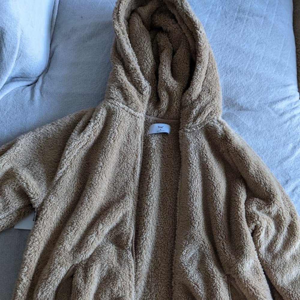 TNA Fuzzy Zip Up Teddy Jacket Size Medium